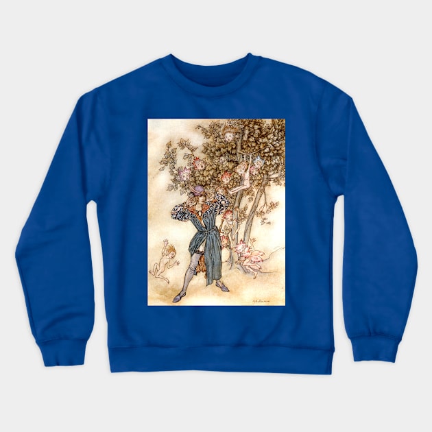 Ferdinand Invisible Music, The Tempest, Arthur Rackham Crewneck Sweatshirt by forgottenbeauty